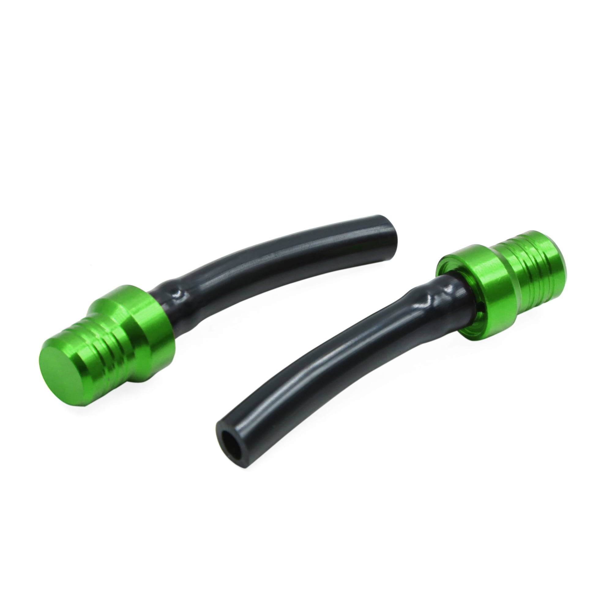 2pcs Green Motorcycle Gas Fuel Tank Cap Valve Vent Breather Pipe One