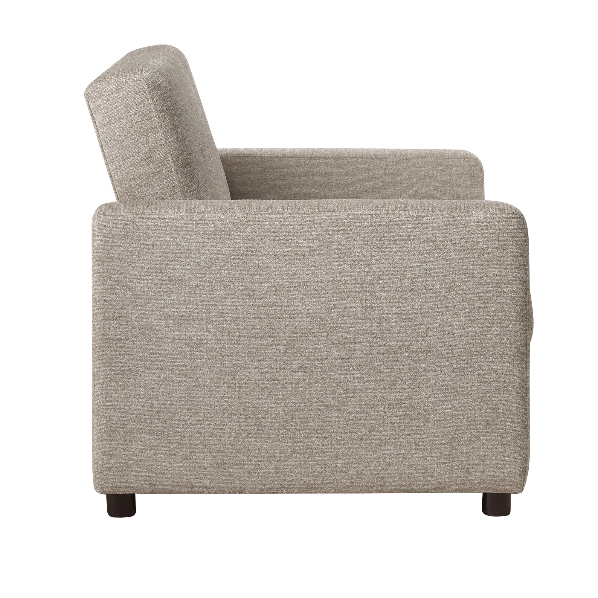 Steve Silver Noah Convertible Upholstered Sleeper Chair with Pleated Back and Seat, Tan