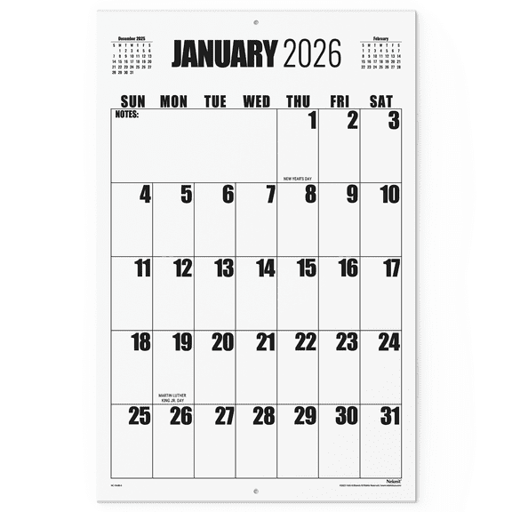 Nekmit Large Wall Calendar 2026-2027, Large Print Big Grid Wall Calendar, 22 3/4" x 14 3/4"