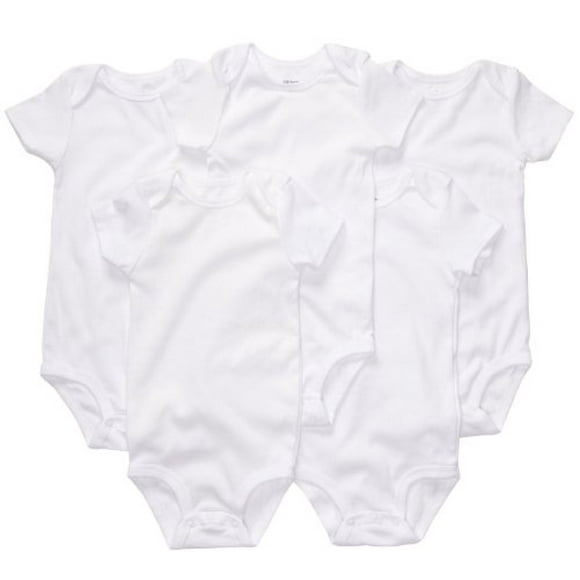 Carter's Unisex Baby 5 Pack Short Sleeve Bodysuits White- 3 Months