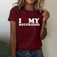 thumbnail image 2 of adviicd Hauts d'Été pour Femmes Hauts d'Été pour Femmes à Manches Courtes Col Ras du Cou T-Shirts Décontractés Unis Rouge,TTTG, 2 of 5