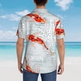 thumbnail image 4 of Honeii Koi Fish Corals,Spring Summer Print Men’s Hawaiian Shirt,Classic Button-Down Short Sleeve Shirt, for Beach, Vacation, and Outdoor Activities,Medium, 4 of 7
