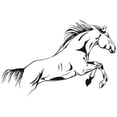 thumbnail image 4 of Billuyoard Pegatina de pared de caballo corriendo negro de PVC, Mural artístico de vinilo extraíble, decoración del hogar, papel tapiz de caballo de Decoración del hogar S:33x50cm Billuyoard JJ7124-01, 4 of 6