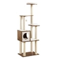thumbnail image 3 of Feandrea Árbol para Gatos, Torre Moderna de Gatos 165 cm, Cojines Lavables y Desmontables, 5 Postes para Arañar, Plataforma, Cueva, Marrón Rústico PCT166X01, 3 of 7