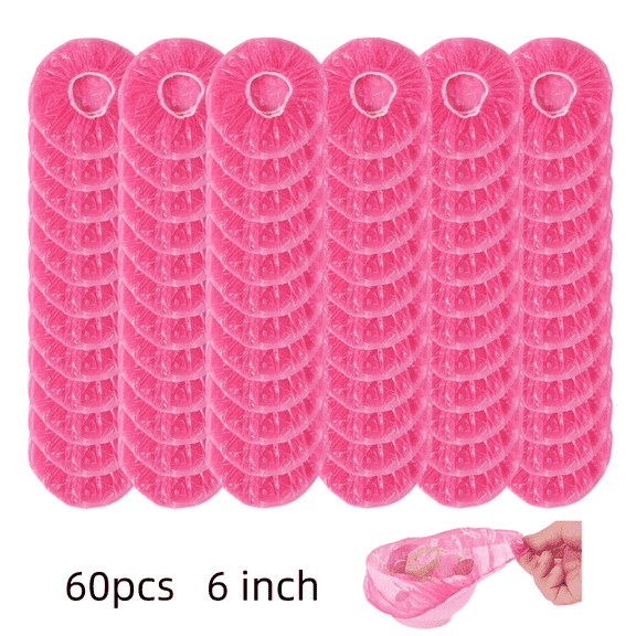 60 Pcs Elastic PE Plastic Bowl Covers, 5.9 Inch Dust-Proof Food Storage Covers, Reusable Fresh-Keeping Wrap for Family & Outdoor Picnic