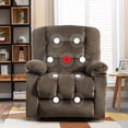 thumbnail image 2 of Ebello Design Overstuffed Massage Recliner Chairs with Heat and Vibration, Soft Fabric Single Manual Reclining Chair for Living Room Bedroom,Browm, 2 of 8