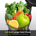 thumbnail image 2 of Syvio Cold Press Juicer, Juicer Machine with 4.3" Feed Chute, Slow Masticating Juicer for Fruits and Vegetables, Juice Maker with High Juice Yield, BPA-Free, Easy to Clean, Black, 2 of 8