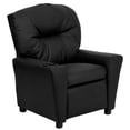 thumbnail image 1 of Contemporary Black Leather Kids Recliner with Cup Holder, 1 of 9