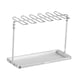 thumbnail image 5 of Soporte de metal para copas de vino, bandeja de goteo decorativa, estante para copas de vino para bar del hogar Plata, 5 of 9