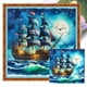 thumbnail image 1 of Hilo Algodón Ecológico Bordado Punto Cruz Con Barco Pirata Impreso 11CT 50x50cm, 1 of 9