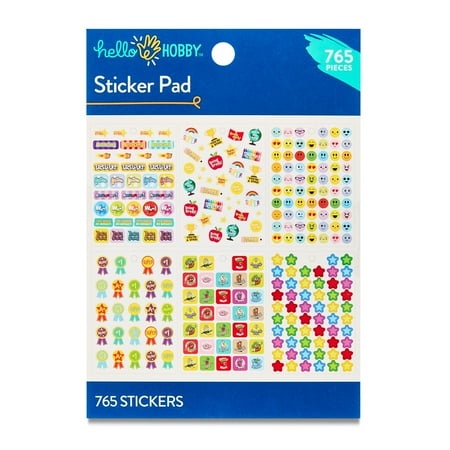 Hello Hobby Multicolor Teacher Reward Sticker Pad, School Icons, 765 Count