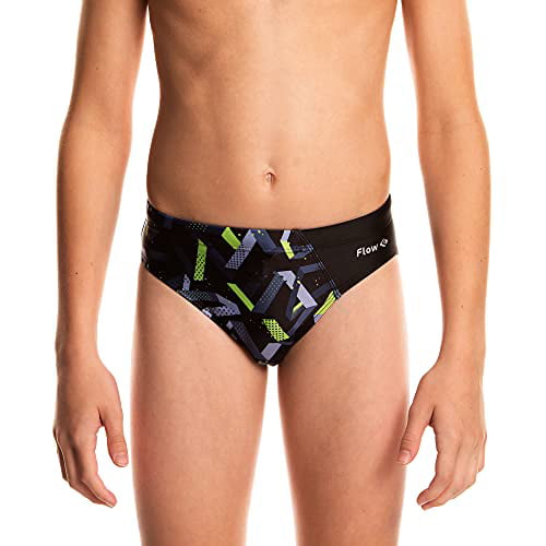 Flow Splice Swim Briefs - Boys Brief Style Swimsuit for Swimming Practice  and Competition in Suit Size 21 to 32 (Galactic, 32) 