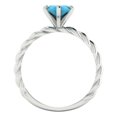 thumbnail image 4 of 2 ctw Solitaire Anniversary Ring for Women | Marquise Cut Simulated Turquoise | Hyperallergenic Solid 18K White Gold, 4 of 5