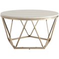thumbnail image 3 of SEI Furniture Luna Table Basse Ronde de 33 Pouces avec Dessus en Faux Pierre, Couleur Champagne, 3 of 8