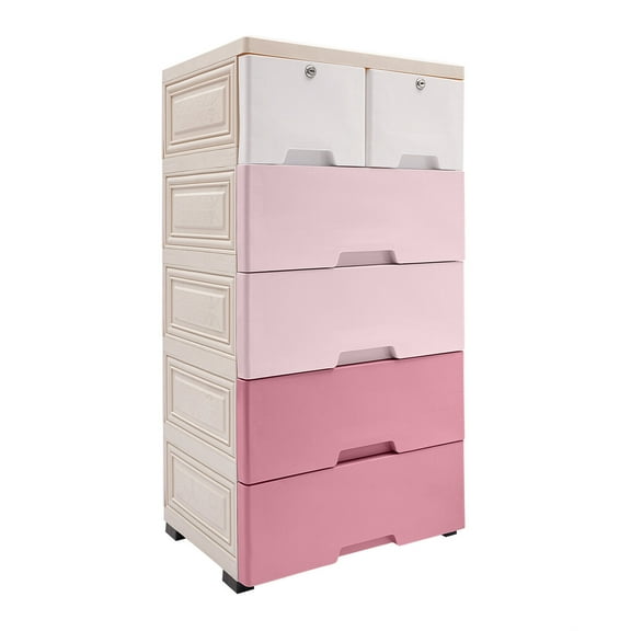 Modern Plastic Drawers Dresser Storage Cabinet Dresser Organizer with 6 Drawers