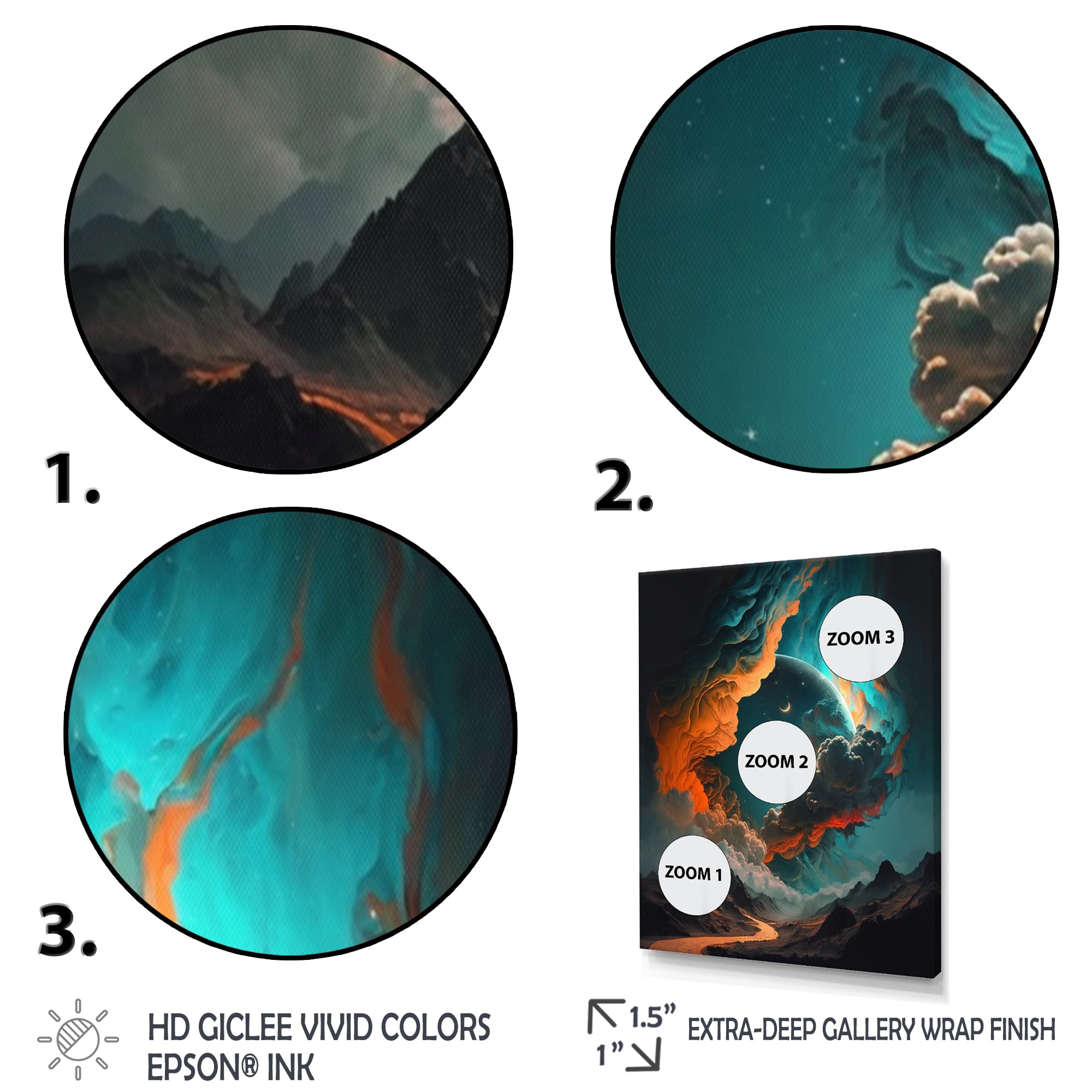 Designart Futuristic Landscape Clouds V Canvas Wall Art