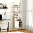 thumbnail image 4 of Gymax 2PCS 72.5'' Tall Bookshelf 5 Tier Wall Mount Ladder Bookcase w/ Cabinet White, 4 of 10
