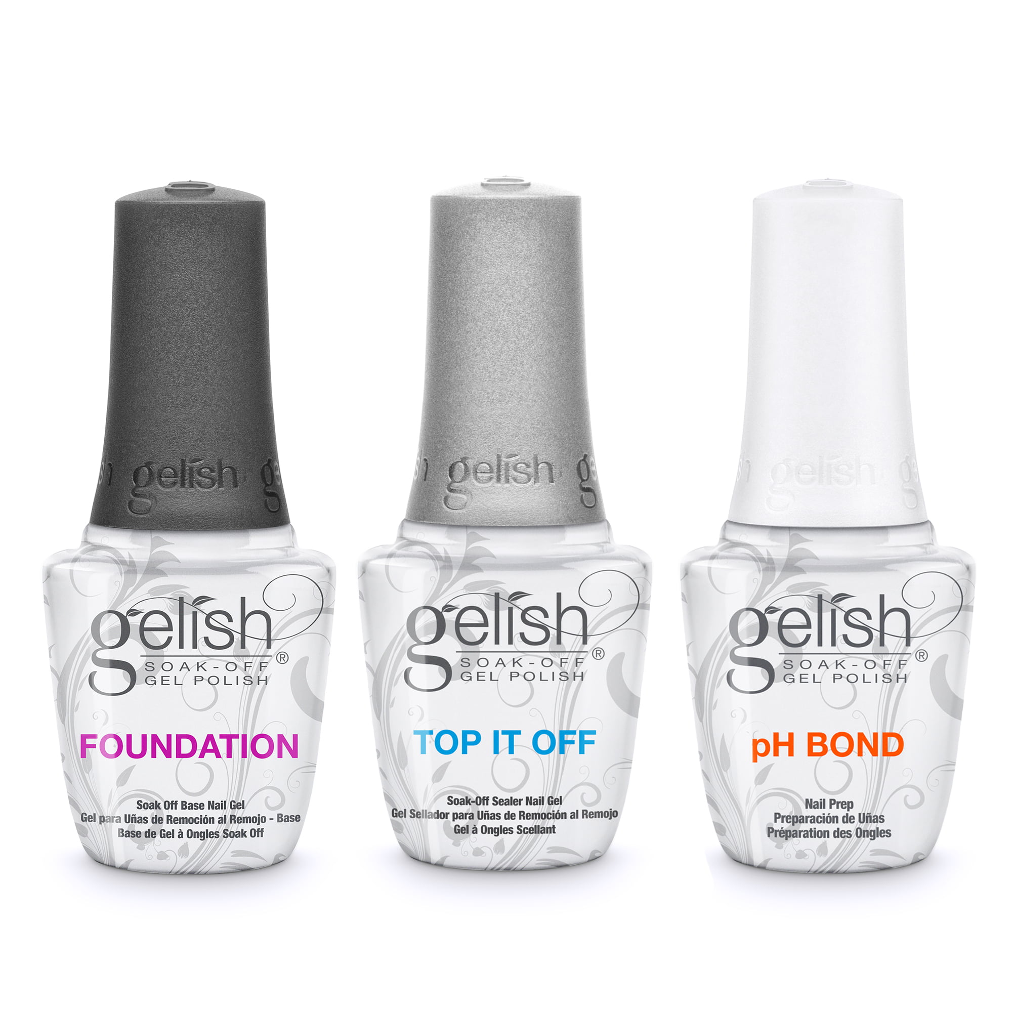 Gelish Gel Foundation Base Coat, Top It Off, pH Bond 15 Polish Essentials - Walmart.com