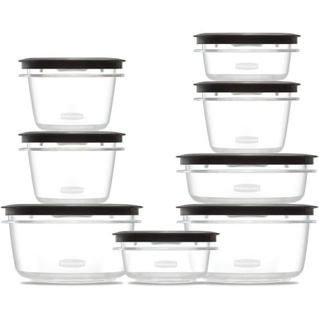 Rubbermaid Premier Easy Find Lids Meal Prep and Food Storage Containers, Set of 8 (16 Pieces Total), Grey |BPA-Free & Stain (Best Tupperware For Meal Planning)