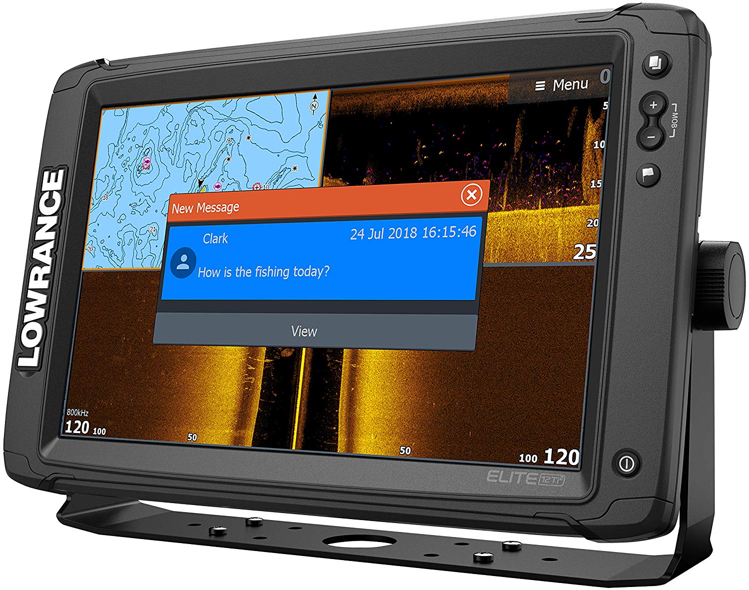 Lowrance Elite-12 Ti2 Portable Fishfinder Active Imaging 3-in-1 Preloaded C-Map US Inland Mapping - image 4 of 6