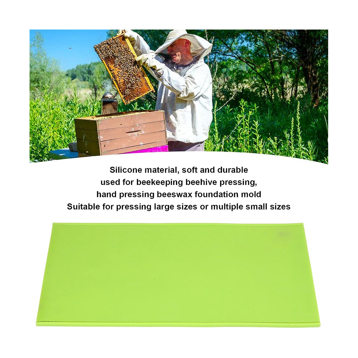 5.4mm Silicone Beeswax Sheet Mold, Beeswax Foundation Stamper Mold Beekeeping Equipment Nest Foundation