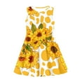 thumbnail image 3 of FOR U DESIGNS Yellow Cow Print Sleeveless Skater Dress for Girls 9-10 Years Old Sunflowers Kids Tank Dress Breathable Knee Length Princess Dresses for Toddler, 3 of 6