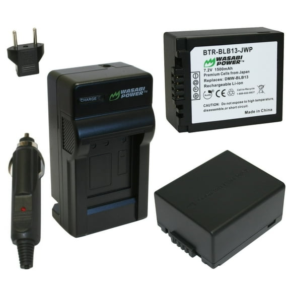 Wasabi Power Battery (2-Pack) and Charger for Panasonic DMW-BLB13