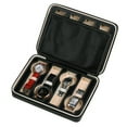 thumbnail image 1 of OUSITAID 8-digit Watch Organizer Black Velvet Interior Travel Home Convenient Watch Storage Box, 1 of 8