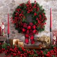 thumbnail image 3 of Hml Décorations de Noël Couronne de Noël Couronne de Noël Couronne de Porte de Noël Rouge Couronne de Noël d'Hiver Couronne de Noël Extérieure Intérieure, 3 of 3