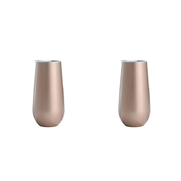 Yuarrent Copas de cóctel de doble capa, copa de champán irrompible de acero inoxidable OZ, copa de tostado, vaso de vino de regalo dulce Type4 NO4 Yuarrent CBP277781