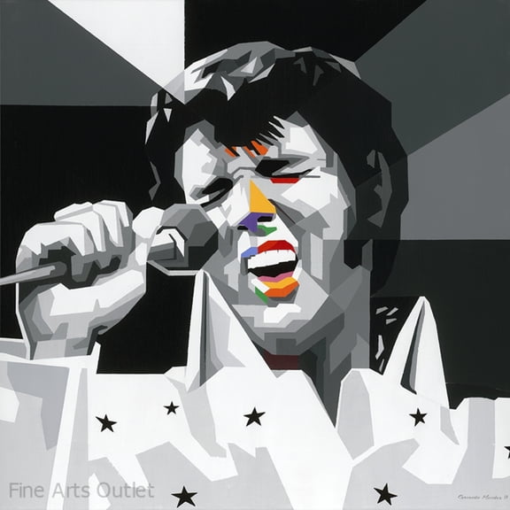 Elvis Presley by G. Mendez Patricio - Acrylic - Size: 48"L x 48"W x 2"H.