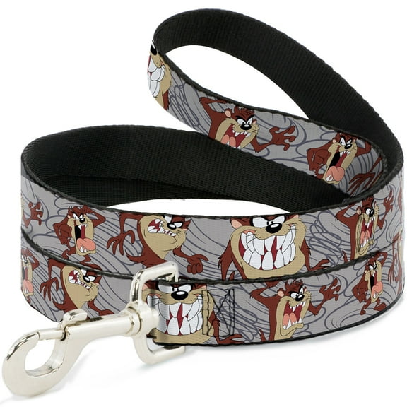 Looney Tunes Pet Leash, Dog Leash, Tasmanian Devil Expressions Gray Swirl, 4 Feet Long 1.0 Inch Wide