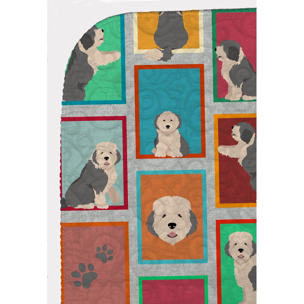 Lots of Old English Sheepdog Quilted Blanket 50x60