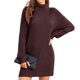 thumbnail image 5 of Vestido De Punto Acanalado Vestido De Suéter De Cuello Alto De Manga Larga Elegante Casual Para Trabajo De Oficina Para Mujeres ANGGREK Ropa, 5 of 7