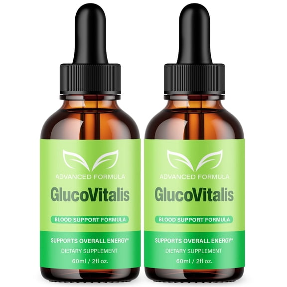 GlucoVitalis Advanced Formula Drops Natural Support Supplement Gluco Vitalis 60 Servings