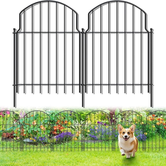 25Pcs Decorative Garden Fence, 20in(H)/27ft(L) Rustproof Metal Fences Animal Barrier Outdoor for Yard, Flower Bed Edging Ornamental Border Panel for Dogs, Rabbits, Dig Defence, Garden Decor, Patio