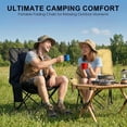 thumbnail image 2 of Folding Camping Chair with Wide Seat and Backrest Adjustment, High Back Padded Outdoor Recliner Chair with Side Pocket & Storage Bag, 242lbs Capacity for Fishing Picnic, 2 of 8