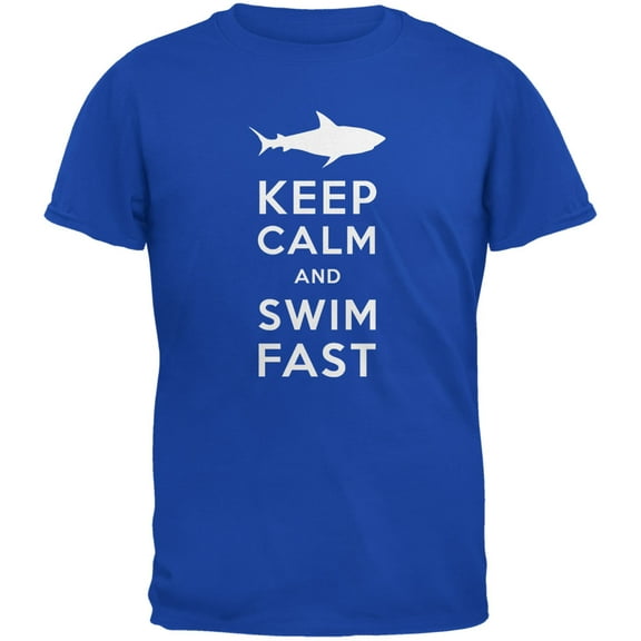 Old Glory Youth Shark Keep Calm and Swim Fast Short Sleeve Graphic T Shirt