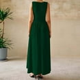 thumbnail image 5 of Htigea Summer Maxi Dresses for Women 2025 Sleeveless Casual Ruched High Waisted Tank Long Sundress Flowy Beach Dress Green,2XL, 5 of 9
