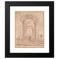 thumbnail image 2 of Hubert Robert 15x18 Black Modern Framed Museum Art Print Titled - Figures in a Roman Arcade (1763), 2 of 5