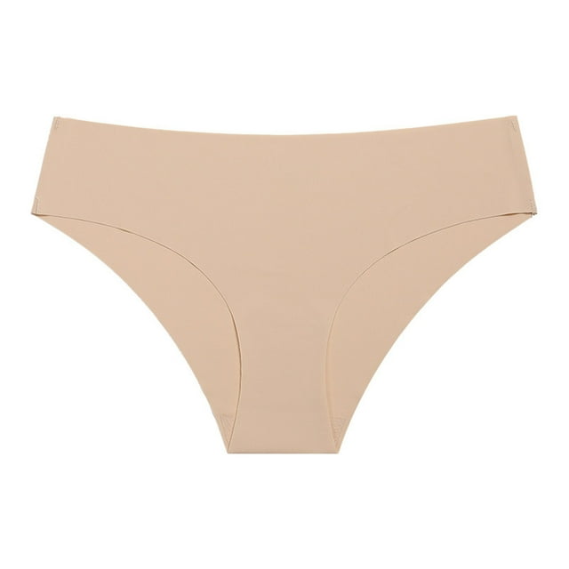 Gibobby Ropa interior bikini elástica para mujer Traceless Sports Fitness Tanga T Pantalones Bragas Mujer Cintura Transpirable Calzoncillos de secado rápido Sentido de mujer C(Beige, XL)