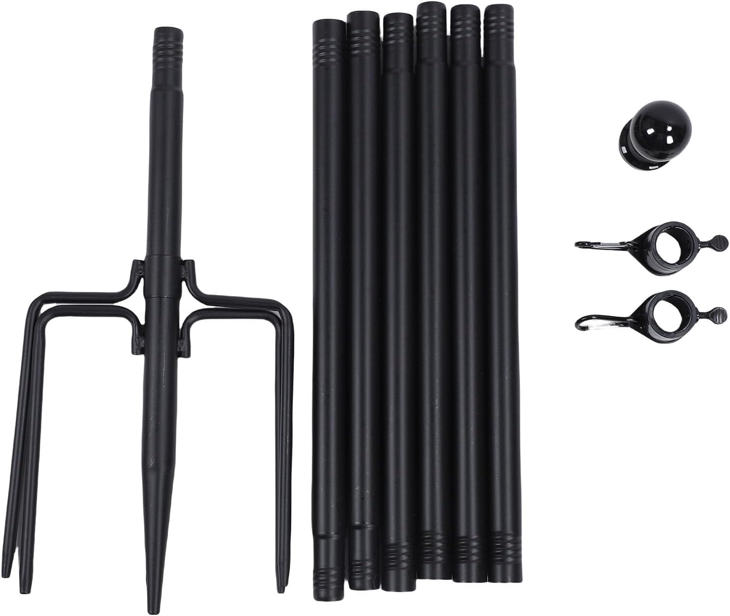 10 Ft Thickened Stainless Steel Flag Pole for Outside House with 5 Prong Base for Garden and Yard, Heavy Duty Flag Pole, Extra Thick Flag Pole Kit
