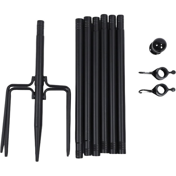 6-10FT Adjustable Flag Poles for Outdoor, Thickened Stainless Steel Ground Flag Pole, Outdoor Garden Yard Flag Pole Kit with 5 Prong Base, Heavy Duty Flag Pole Holder for Lawn Decoration