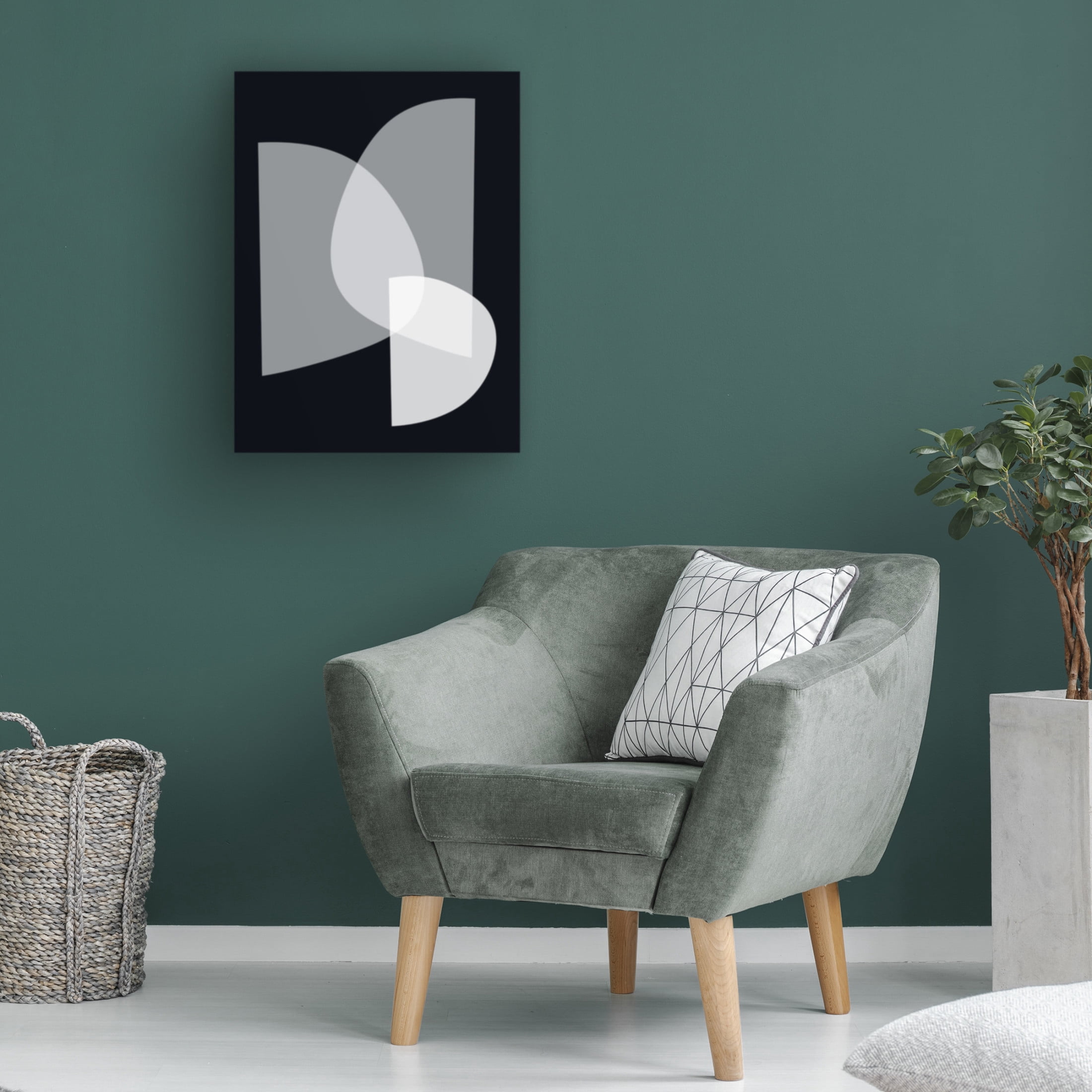 Canvas Wall Art - Tom Quartermaine 'Black and White Mid Century Abstract 1' Wall Art for Living Room, Bedroom, or Office Décor by Trademark Fine Art - 14 x 19 Inches