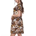 thumbnail image 2 of Naloa Sunflowers Print Womens Summer A-Line Dress with Pockets,Short Sleeve Dresses,Flowy Beach Swing Dress for Vacation Travel, 2 of 6