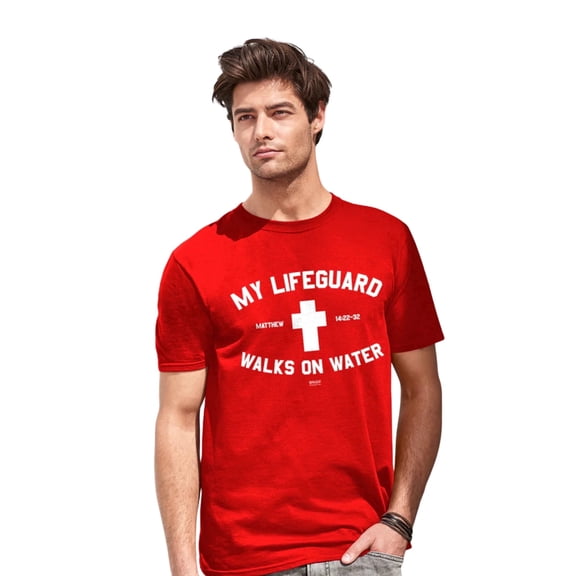 Kerusso Unisex Short Sleeve Casual T-Shirt, Lifeguard, Cardinal, SM