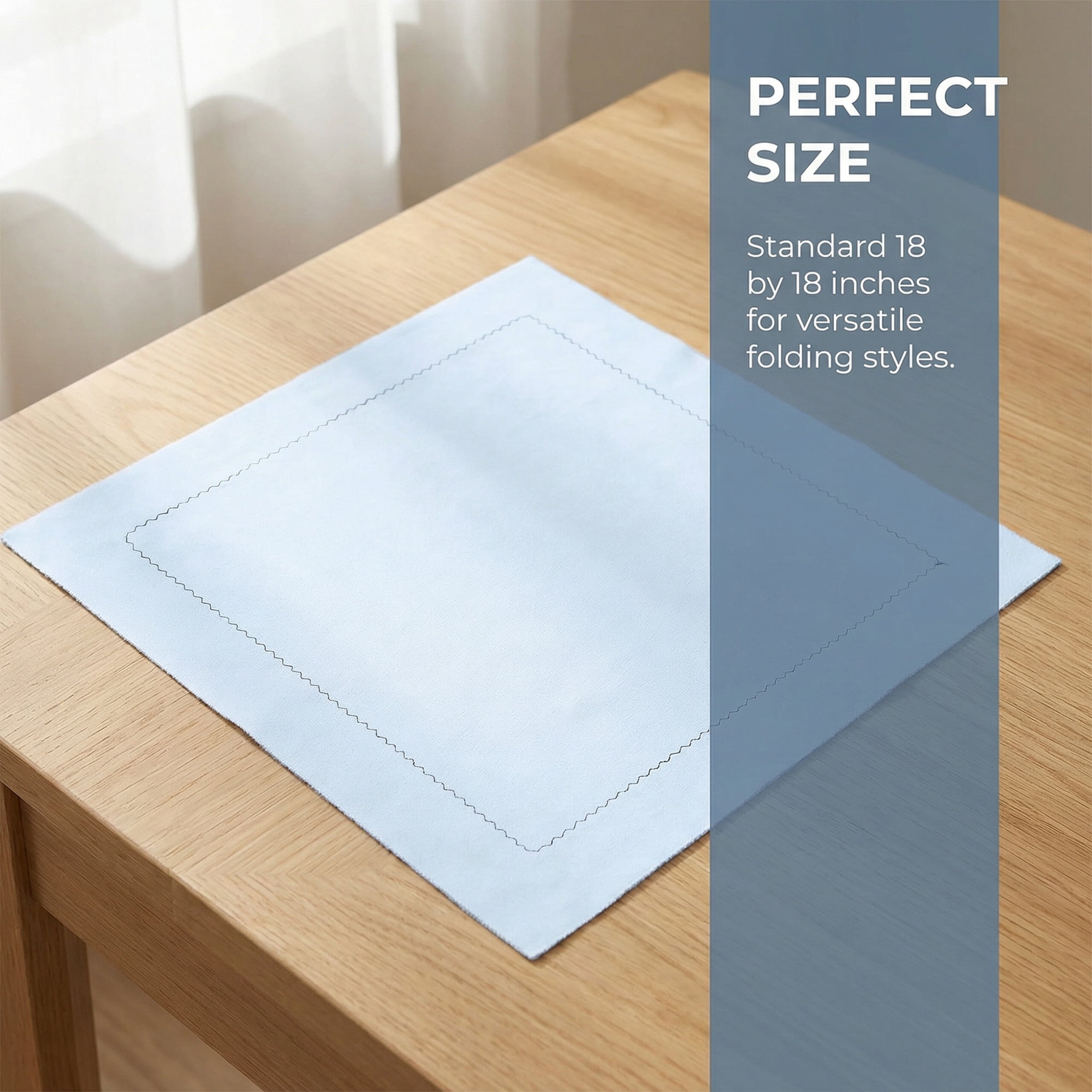 Unique Bargains 12Pcs Washable Reusable Home Cloth Napkins Sky Blue 18x18inch