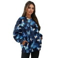 thumbnail image 7 of Xoenoiee Blue Butterfly Print Oversized Sweatshirts for Women Crewneck Sweaters Pullover Comfy Hoodies Fall Outfits Fashion 2025 Winter Clothes, Size S, 7 of 7