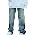 thumbnail image 1 of Gibobby Jeans dama Chic Patchwork Jeans de mezclilla de tiro medio con un hip hop exclusivo de High Street para mujeres(Azul,M), 1 of 5