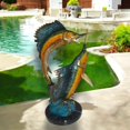 thumbnail image 3 of Nifao Two Sailfish fish Bronze Statue – Home Decor Sculpture, 20"L x 16"W x 34"H, 3 of 9
